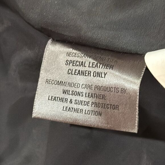 Wilsons Vintage Leather Black Belted Lined Jacket Size M - Picture 8 of 11